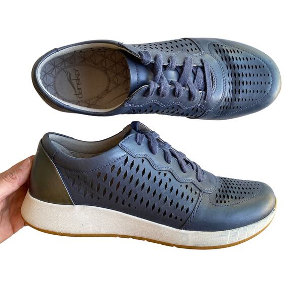 Dansko Shoes - Dansko Charlie Navy Blue White Perforated Leather Sneaker EU41 Wmn US 10.5-11